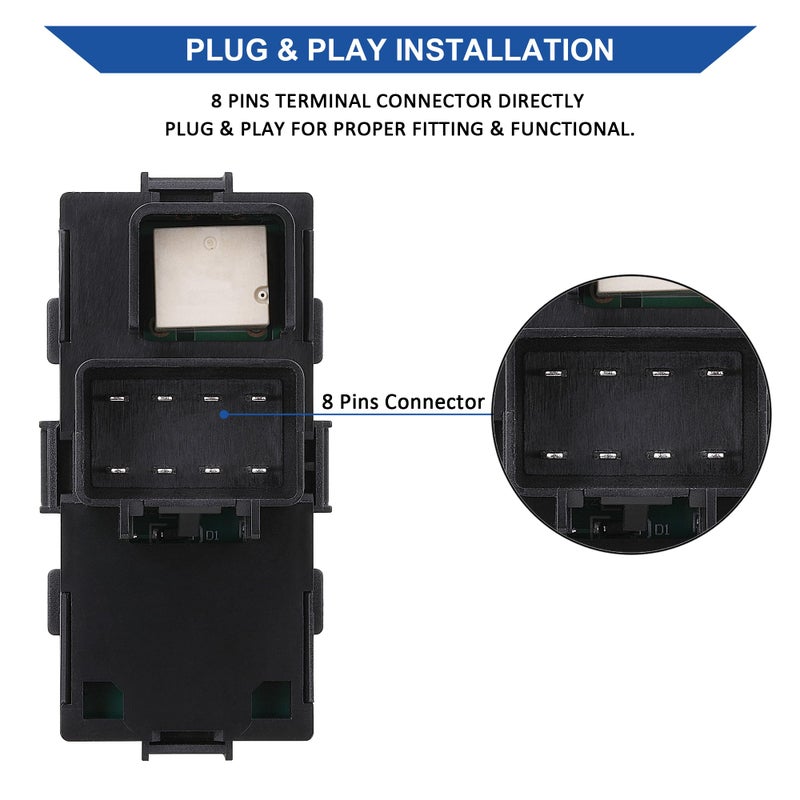 AiYiGu Passenger Window Switch 22895545, Compatible with 2008-2011 Chevrolet HHR, 2007-2013 Chevrolet Silverado 1500/2500 HD/3500 HD/Suburban/GMC Sierra/Yukon/Buick Lucerne, Replaces 25877776 - Image 4